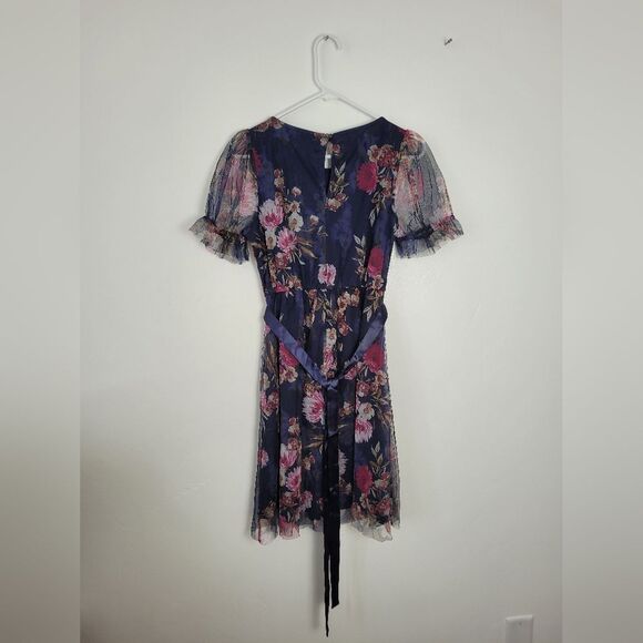 Candalite Petite Medium Floral Dress Purple Blue Dance Formal Fairy Bloomcore - Picture 9 of 11